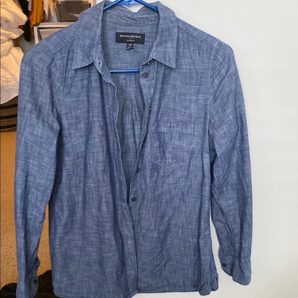 Banana Republic Chambray Blue Shirt